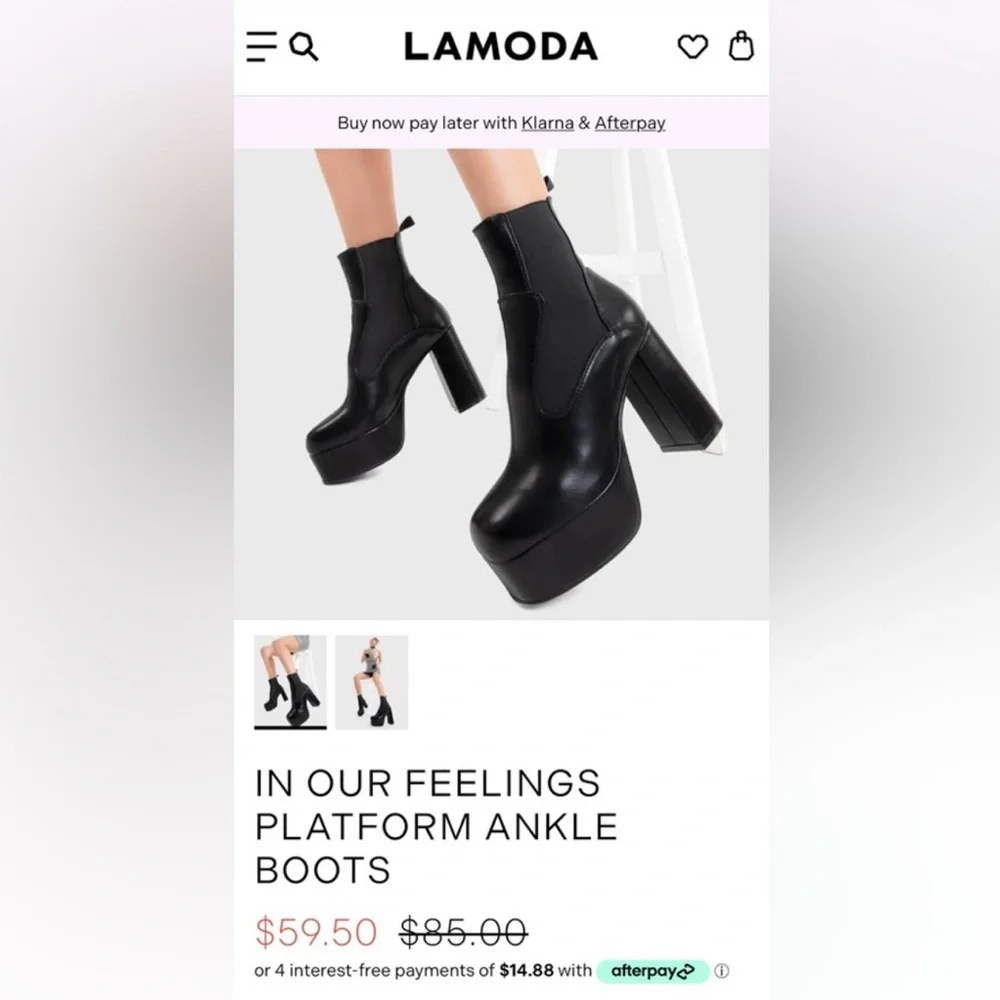 LAMODA Black Platform Ankle Boots - Picture 7 of 7
